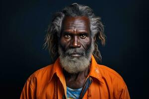 ai generato uomo induismo avvicinamento età ritratto adulto indiano sfondo tradizione vecchio persona testa foto