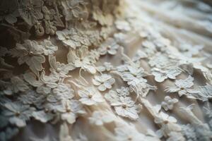 ai generato ornamento tessuto floreale decorativo modello tessile astratto bellezza nozze fiore foto