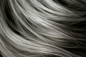 ai generato dettaglio strutturato bellezza astratto arricciare salutare nero lusso capelli brillante onda stile foto