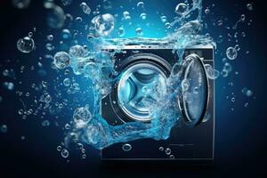 ai generato igiene detergente domestico domestico Casa macchina tecnologia lavori di casa pulizia casa foto