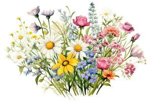 ai generato foglia floreale giardino mazzo fioritura acquerello primavera illustrazione fiore design natura foto