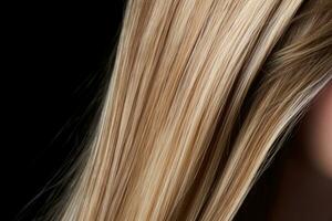 ai generato donna evidenziare salutare struttura capelli femmina Marrone Salute acconciatura brillante luminosa cura foto
