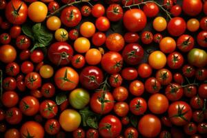 ai generato pomodoro natura biologico agricoltura mercato salutare maturo raccogliere vegetariano verde avvicinamento foto