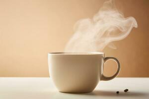 ai generato cibo caldo boccale vapore tè prima colazione nero sfondo caffeina avvicinamento tazza Fumo buio Marrone foto