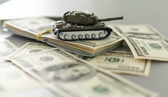 serbatoio su dollaro fatture. il concetto di guerra costi, militare spesa. foto