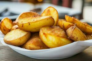 ai generato tradizionale spagnolo fritte patate. professionista foto