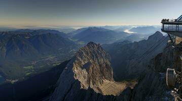 panorama a partire dal il zugspitze in il valle foto