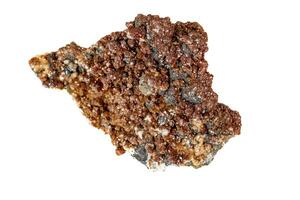 macro pietra calcite minerale su un' bianca sfondo foto