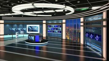 virtuale tv studio impostare. verde schermo sfondo. 3d interpretazione foto