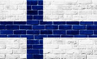 bandiera di repubblica di Finlandia su un' strutturato sfondo. concetto collage. foto