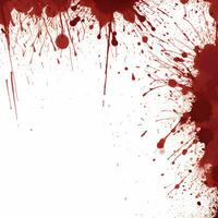 ai generato foto pieno telaio di spruzzi e gocce di rosso liquido nel il modulo di sangue su un' bianca sfondo