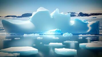 ai generato maestoso iceberg, della natura congelato sinfonia foto