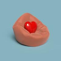 rosso cuore su un' divano foto