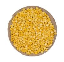 Diviso cece anche conoscere come giallo Diviso piselli, chana dal, giallo lenticchia, Diviso Piccione piselli, giallo chana piselli, secco cece Lenticchie, Diviso giallo grammo o toor dal foto