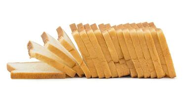 mucchio di affettato pane su bianca sfondo foto