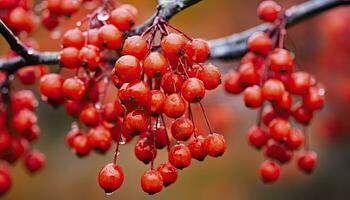 ai generato rosso frutti di bosco nel autunno. ai generato. foto
