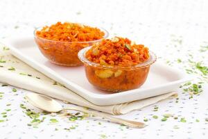 indiano popolare dolce cibo carota halwa foto