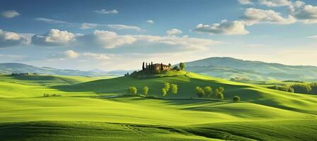 ai generato verde colline . foto