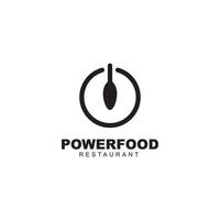 illustrazione dell'icona di vettore di progettazione del modello di logo dell'alimento di potere. foto