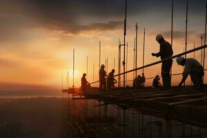 ai generato lavoro duro e faticoso hardware e persone Lavorando foto