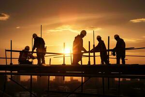 ai generato lavoro duro e faticoso hardware e persone Lavorando foto