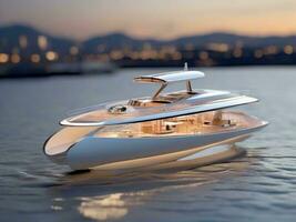 ai generato moderno yacht design foto