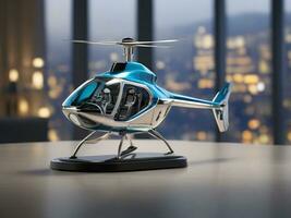 ai generato miniatura elicottero design modello foto