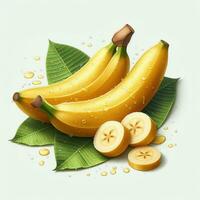 ai generato maturo Banana, giallo banane, avvicinamento di Banana foto