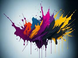ai generato astratto colorato schizzare, dipingere, spazzola colpi acquerello, macchia grunge isolato su chiaro sfondo, colorato spray, con diverso colori foto