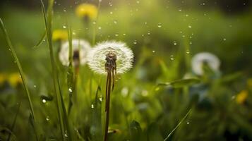 ai generato il verde primavera mattina. generativo ai foto