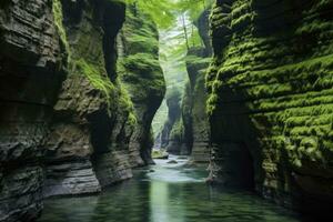 ai generato un' bellissimo canyon. ai generato foto