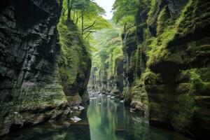 ai generato un' bellissimo canyon. ai generato foto