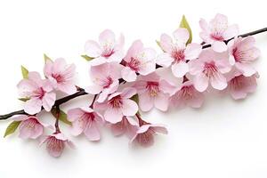 ai generato sakura fiori isolato su bianca sfondo. ai generato foto