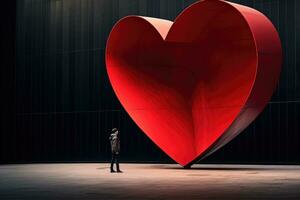 ai generato san valentino giorno sfondo bandiera con amore cuore, amore sfondo, ai generativo foto