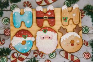 Natale colorato biscotti per sfondo foto