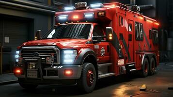 ai generato 3d realistico ambulanza foto