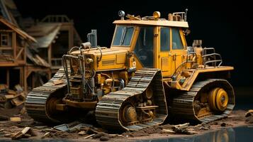 ai generato 3d realistico bulldozer foto