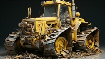 ai generato 3d realistico bulldozer foto