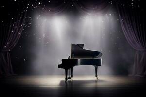 ai generato sofisticato mille dollari pianoforte scena. creare ai foto