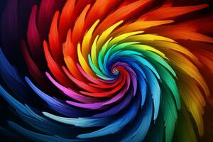 ai generato caleidoscopico ipnotico multicolore spirale. creare ai foto