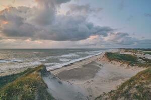 erosione a dune a danese ovest costa foto