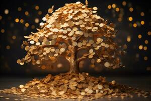 ai generato i soldi albero.money albero fatto a partire dal oro monete. alto qualità foto