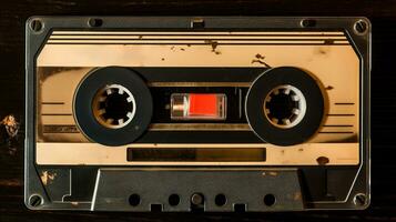 ai generato generativo ai, foto di vecchio Audio nastro cassetta, Vintage ▾ nostalgico oggetto per il design di il anni 80