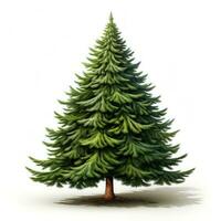 ai generato verde cartone animato Natale albero isolato foto