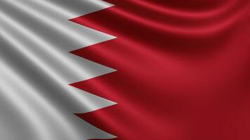 rendere di il bahrain bandiera svolazza nel il vento avvicinamento, il nazionale bandiera di foto