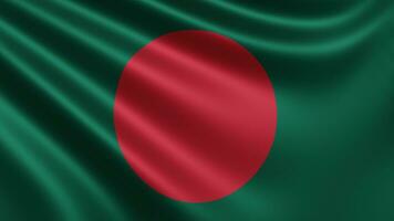 rendere di il bangladesh bandiera svolazza nel il vento avvicinamento, il nazionale bandiera foto