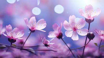 ai generato rosa fiori su un' luminosa viola sfondo, spettacolare fondali foto