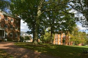 st. di Giovanni Università città universitaria, annapoli, Maryland, Stati Uniti d'America, 2023. edifici ombreggiato di alberi su uno di il il più antico campus nel America foto