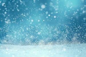 ai generato naturale inverno Natale sfondo con blu cielo foto