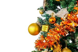vicino su Natale albero con decorazioni, copia spazio la zona foto